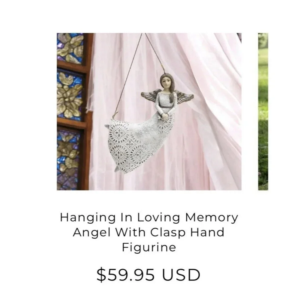 Hanging In Loving Memory Angel Figure Brown Hair‎ Decor Gift